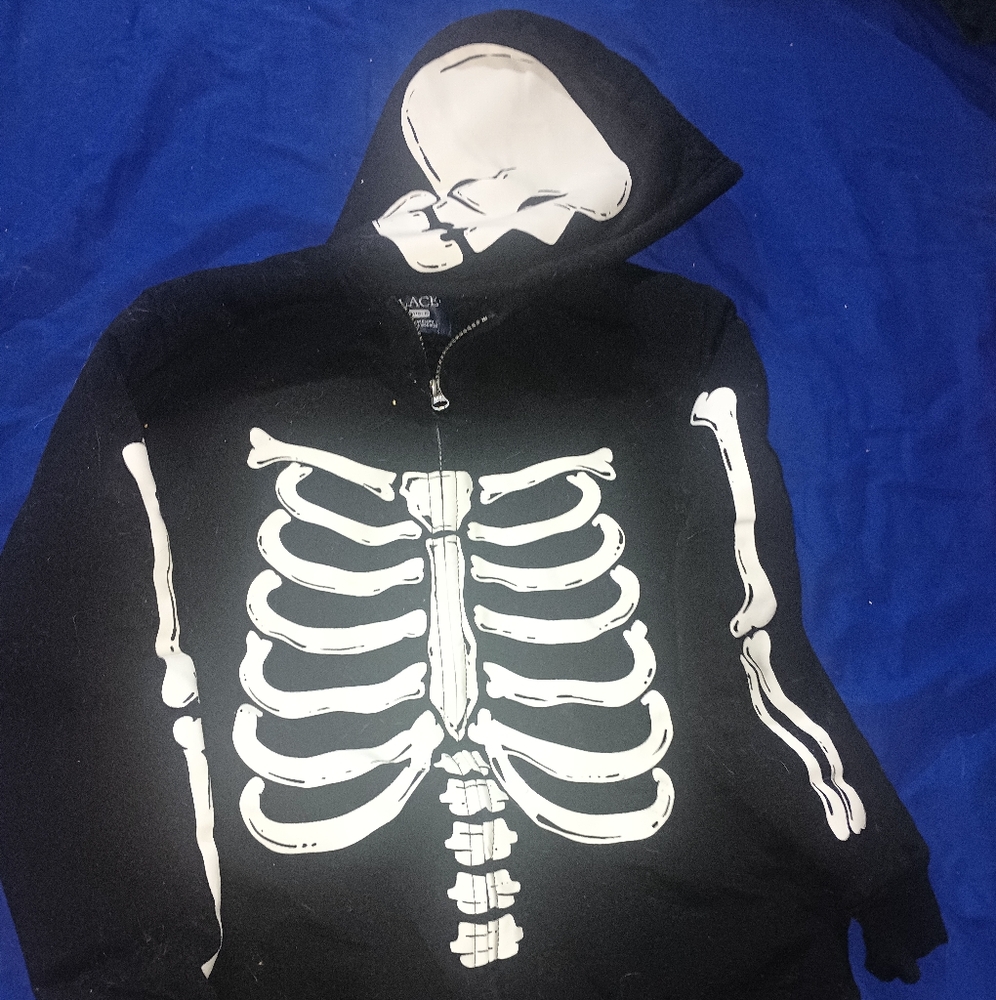 Children's Place rare Sherpa Skeleton hoodie 🎃 Halloween